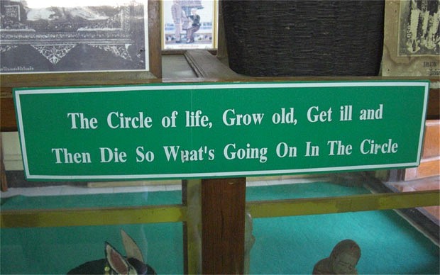 Funny English: Grow old, get ill, die